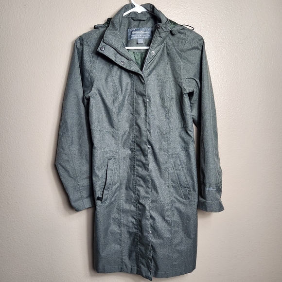 Eddie Bauer Womens Green Girl on the Go Waterproof Trench Coat-Size XS - Picture 1 of 10